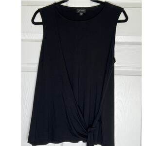 J. Jill Wearever Collection Sleeveless Tie Front Tank Top Women's M Petite Black